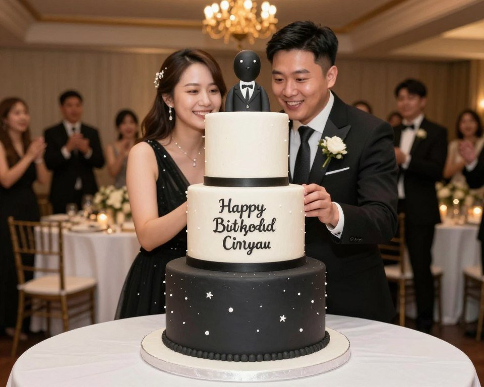 Beautiful finished grooms cake at wedding reception