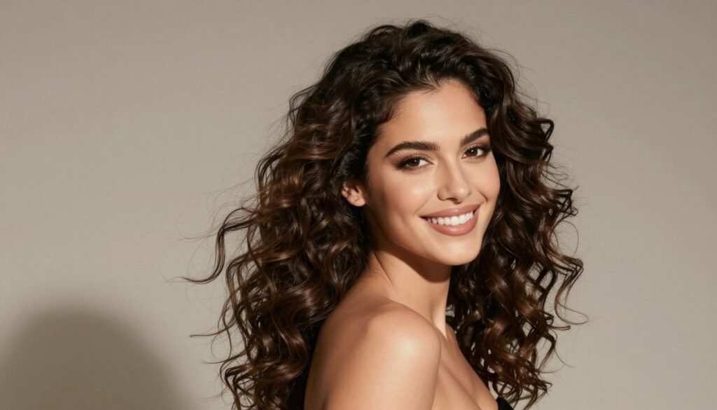 Beautiful loose curls hairstyle for birthday celebration