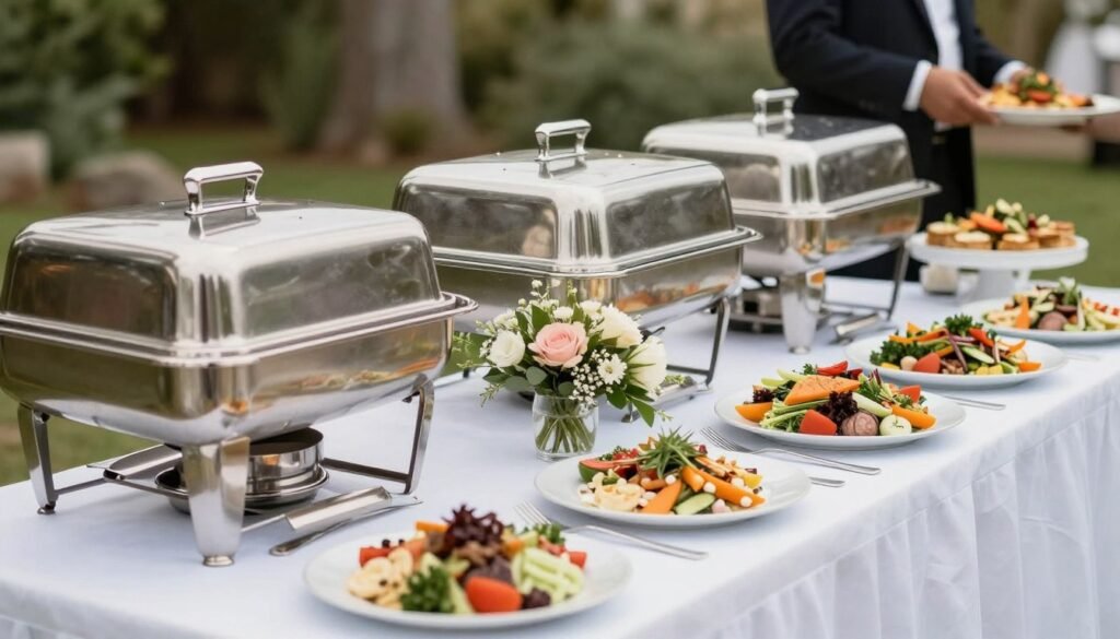 Beautiful outdoor wedding food display