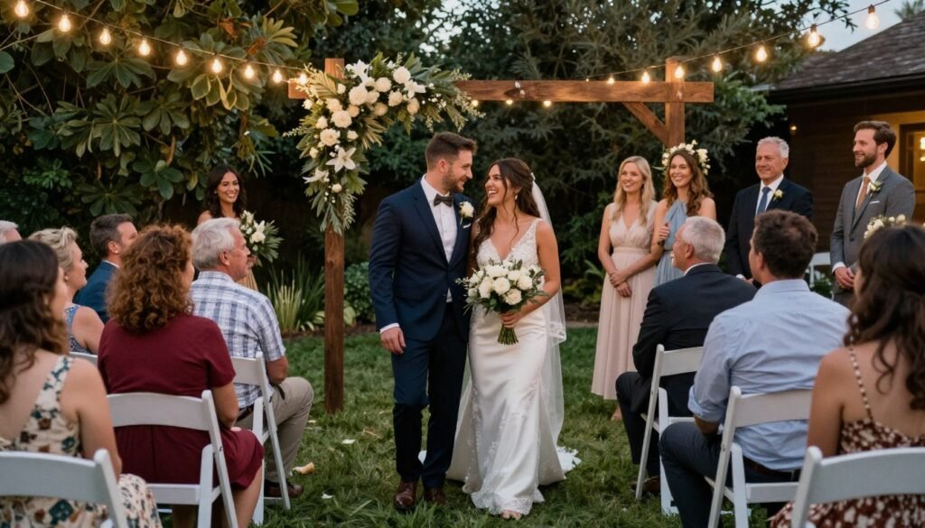 Beautiful real backyard wedding celebration