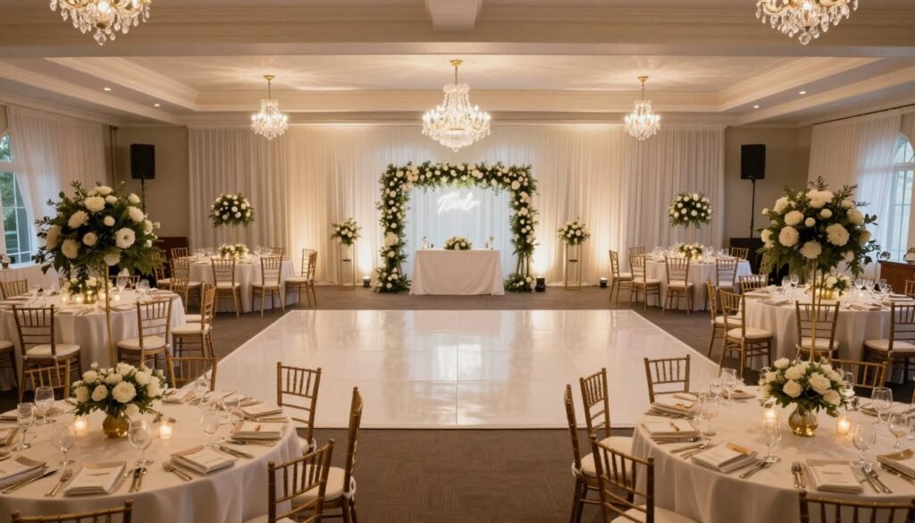 Beautifully decorated wedding reception with personal touches and elegant details