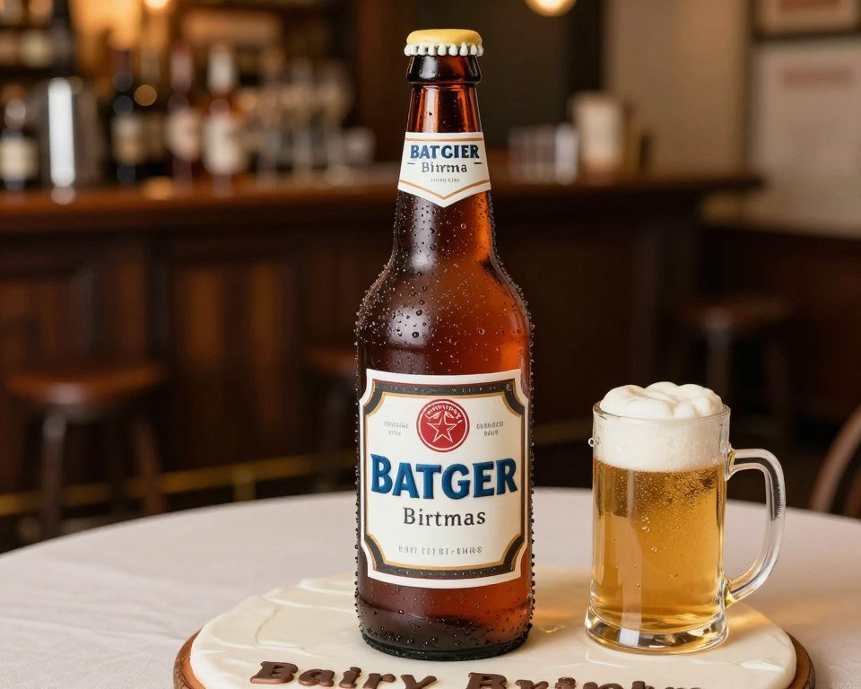 Beer bottle grooms cake design