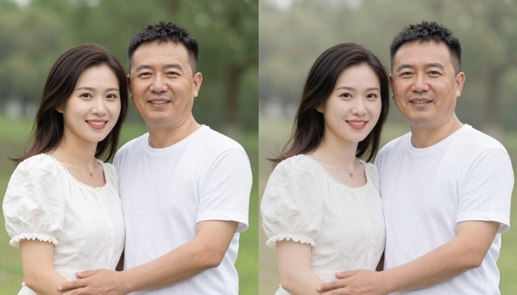 Before and after photo editing comparison for anniversary photos Before and after photo editing comparison for anniversary photos