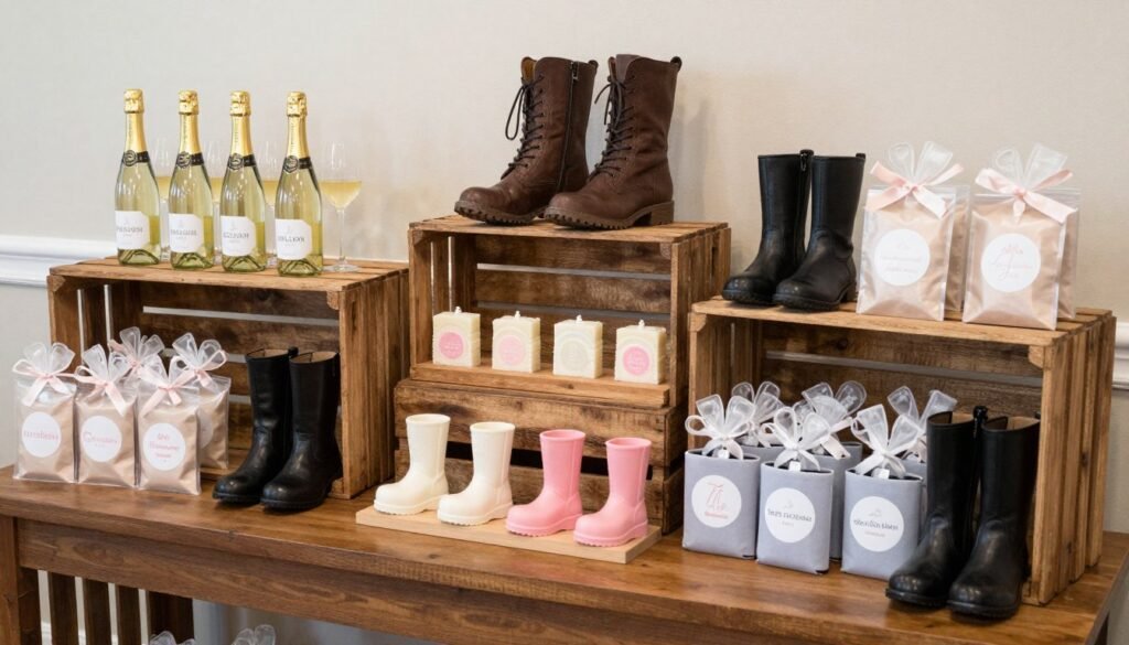 Bridal shower favors display table