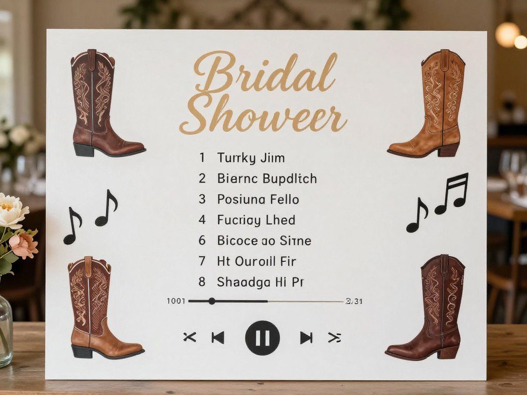 Bridal shower playlist display sign