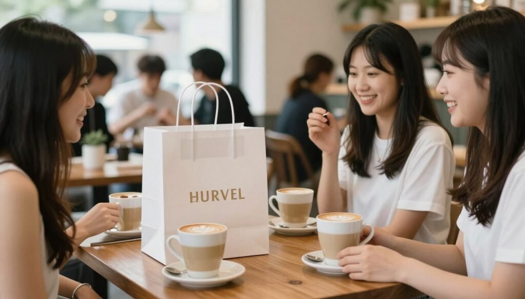 Bridesmaid proposal surprise setup at coffee shop