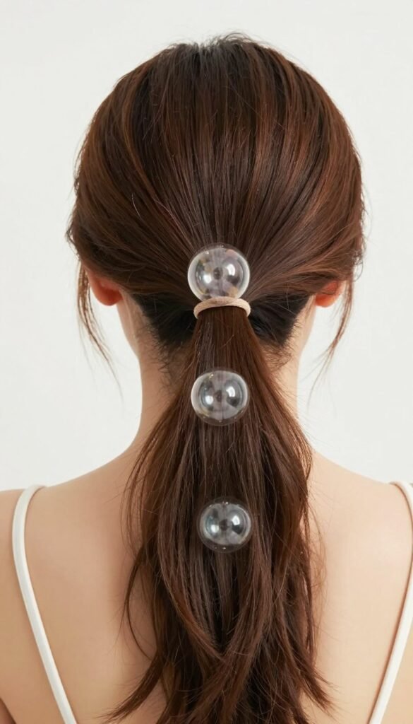 Bubble ponytail half-up birthday hairstyle