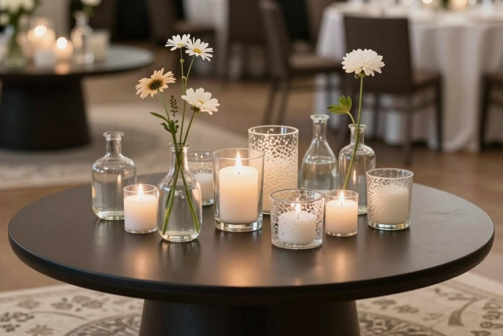Budget-friendly cocktail table decor using creative alternatives and DIY elements