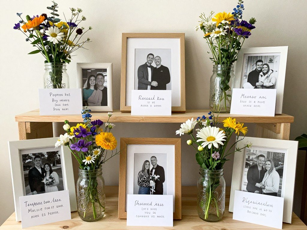 Budget-friendly memorial service decorations using repurposed items and simple elements