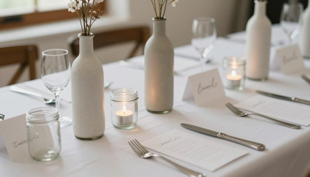 Budget-friendly wedding table with simple DIY elements that still look elegant and cohesive