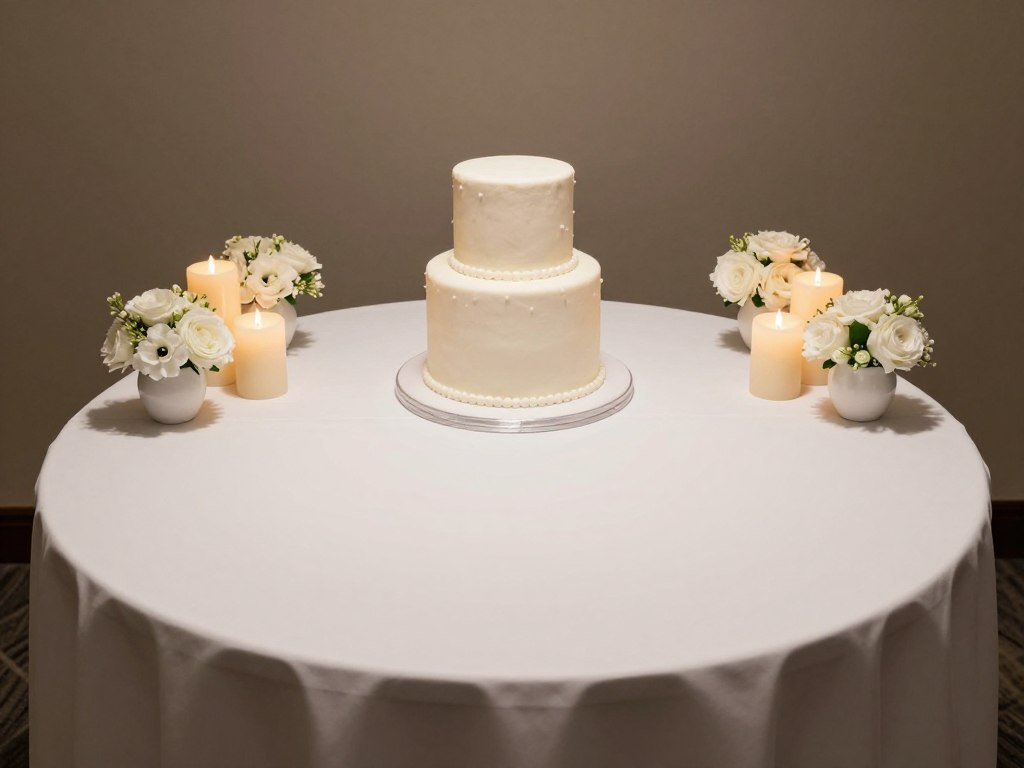 Cake table demonstrating effective use of negative space with strategic arrangement and uncluttered design