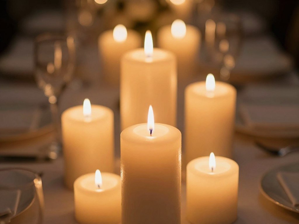 Candle lighting creating ambiance at bridal shower