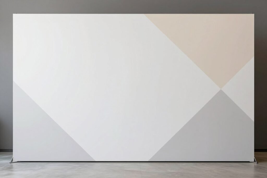 Clean minimalist backdrop with geometric shapes in neutral colors Clean minimalist backdrop with geometric shapes in neutral colors