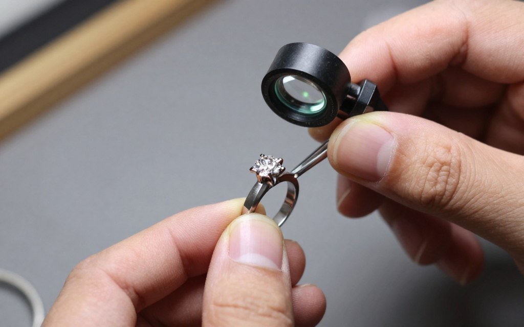 Close inspection of engagement ring prongs Close inspection of engagement ring prongs