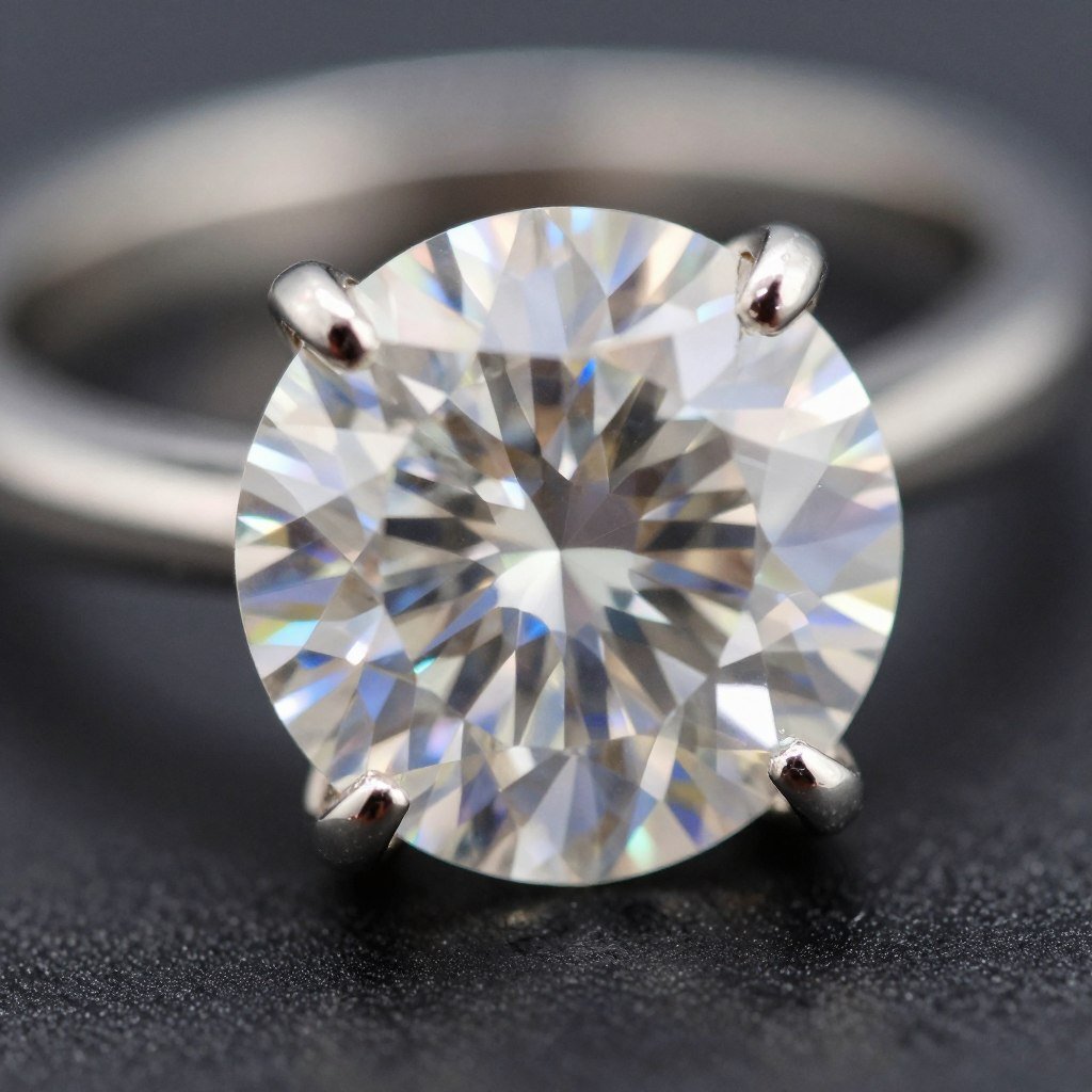 Close-up of diamond engagement ring showing sparkle and details Close-up of diamond engagement ring showing sparkle and details