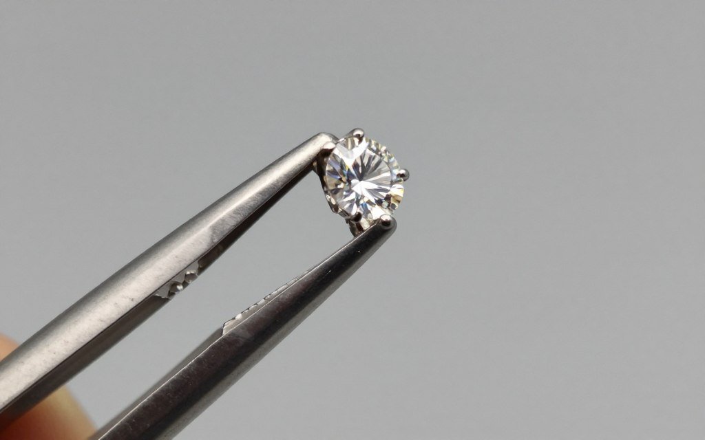 Close-up of prong setting showing diamond secure mounting Close-up of prong setting showing diamond secure mounting