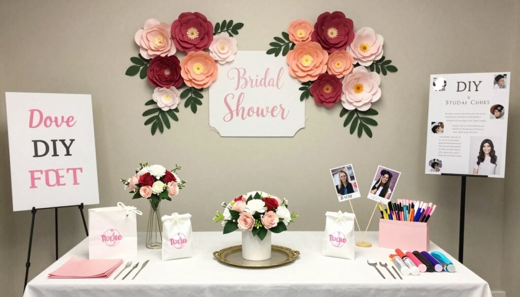 Collection of DIY bridal shower decorations that look professionally made