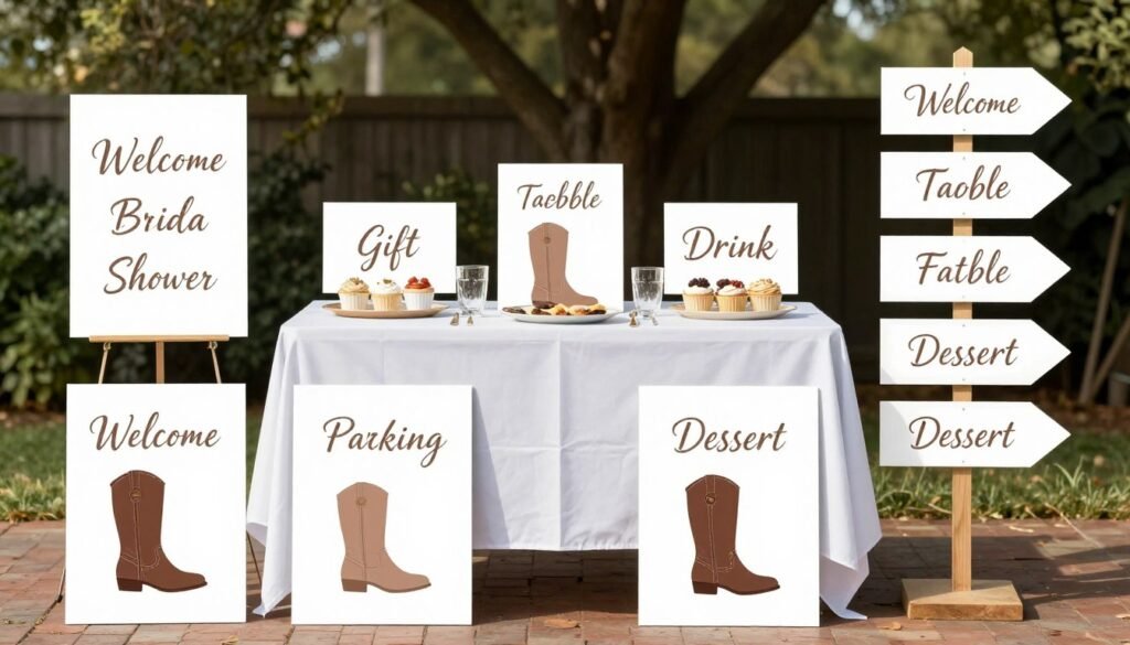 Collection of bridal shower party signs