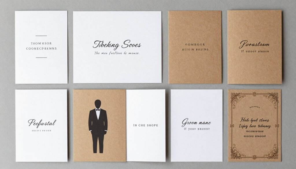 Collection of different groomsmen proposal card styles and designs