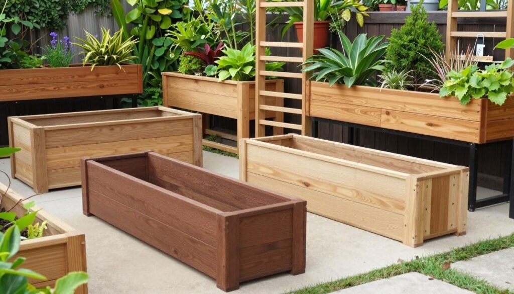 Collection of different raised planter box designs and styles