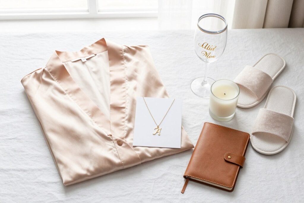 Collection of popular maid of honor proposal gifts displayed together Collection of popular maid of honor proposal gifts displayed together