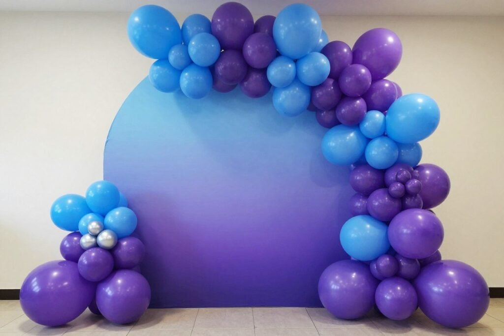 Colorful balloon arch backdrop for a celebration Colorful balloon arch backdrop for a celebration