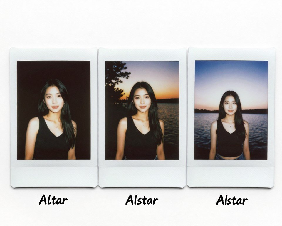 Comparison of polaroid photos taken in different lighting Comparison of polaroid photos taken in different lighting
