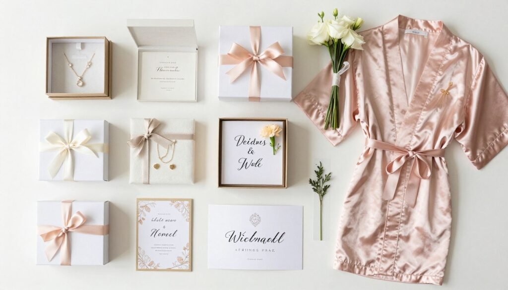 Complete bridesmaid proposal gift collection showing various creative ideas