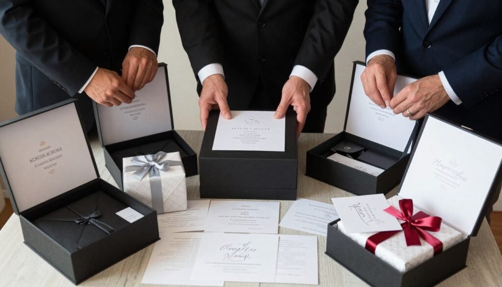 Complete groomsmen proposal setup ready for presentation