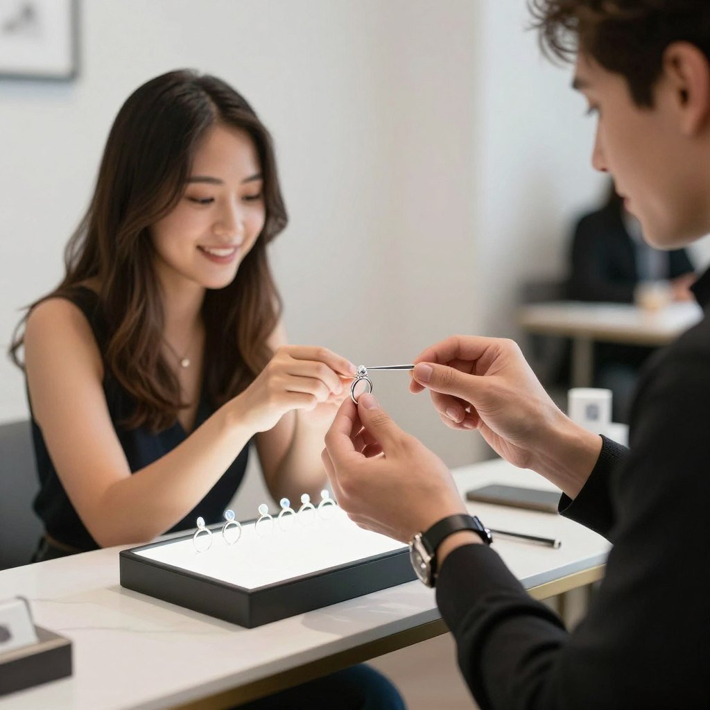 Creative engagement ring presentation in unique setting Creative engagement ring presentation in unique setting