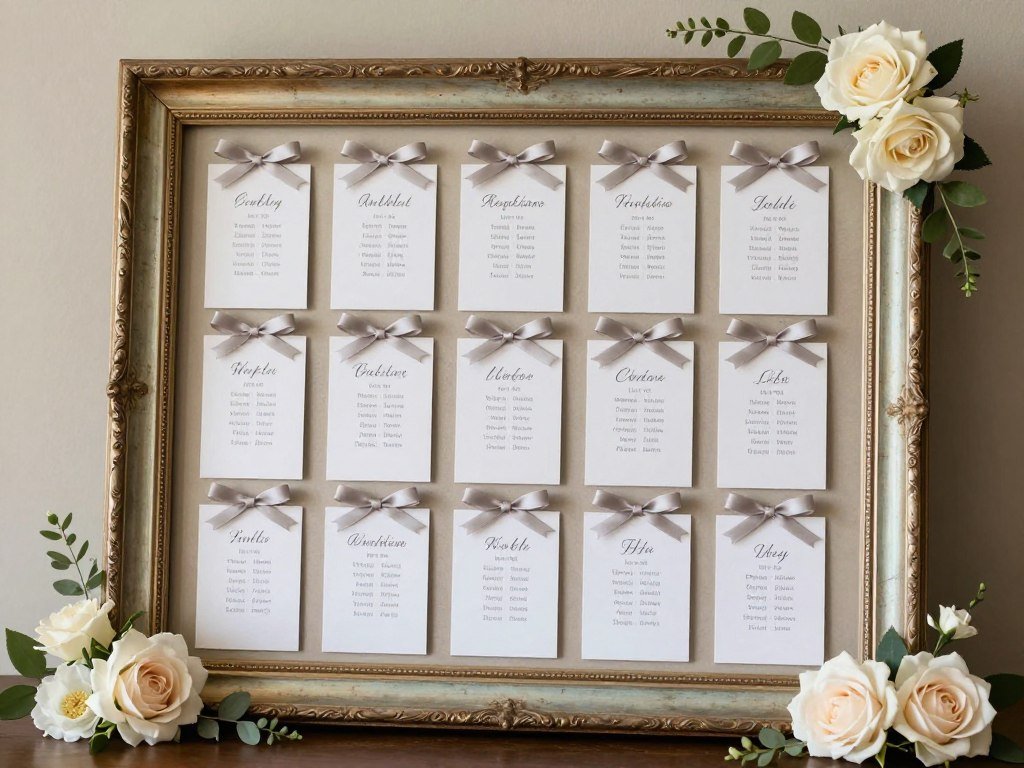 Creative wedding escort card display