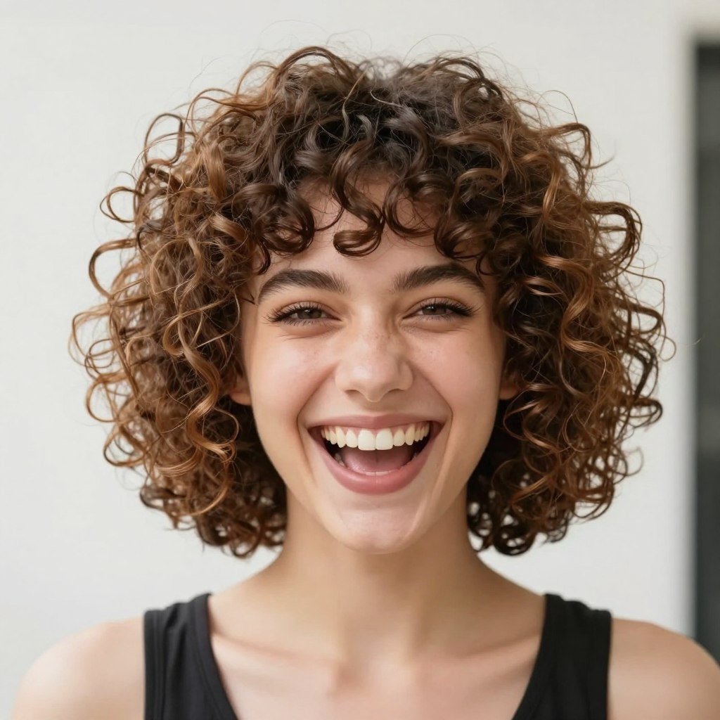 Curly bob birthday hairstyle