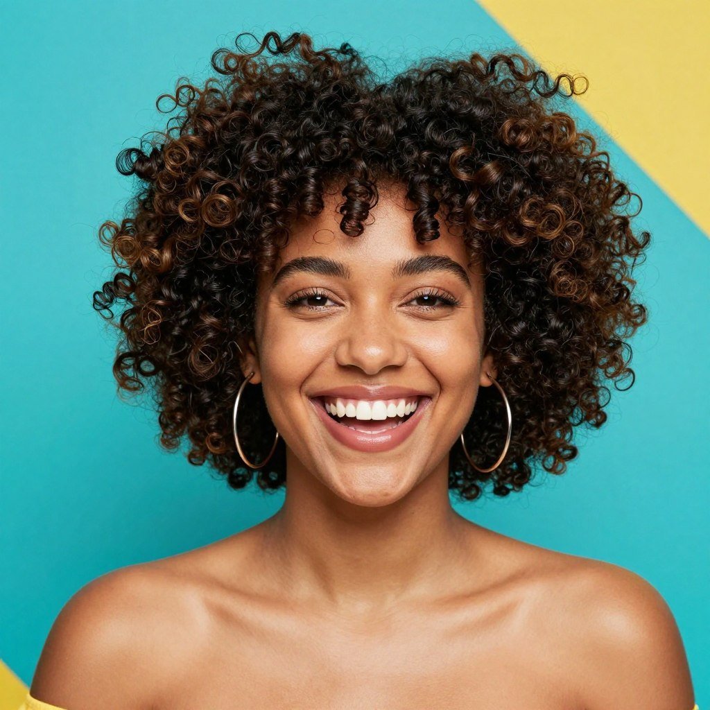 Curly bob hairstyle for birthday