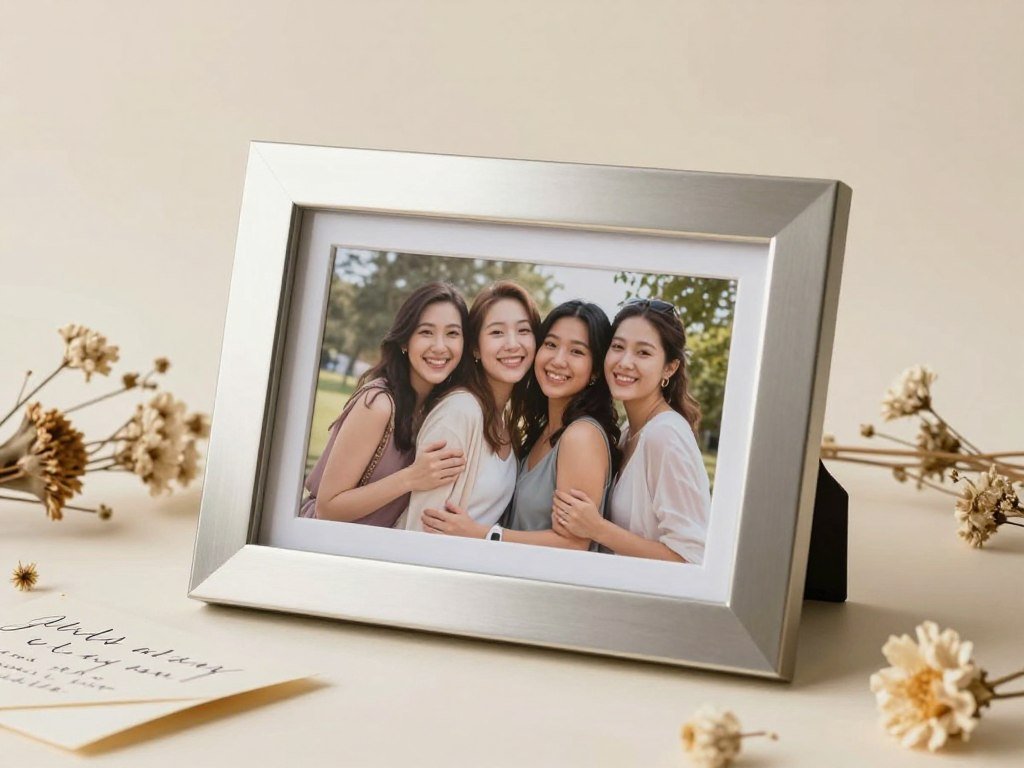 Custom photo frame with bridesmaid memories displayed as keepsake gift