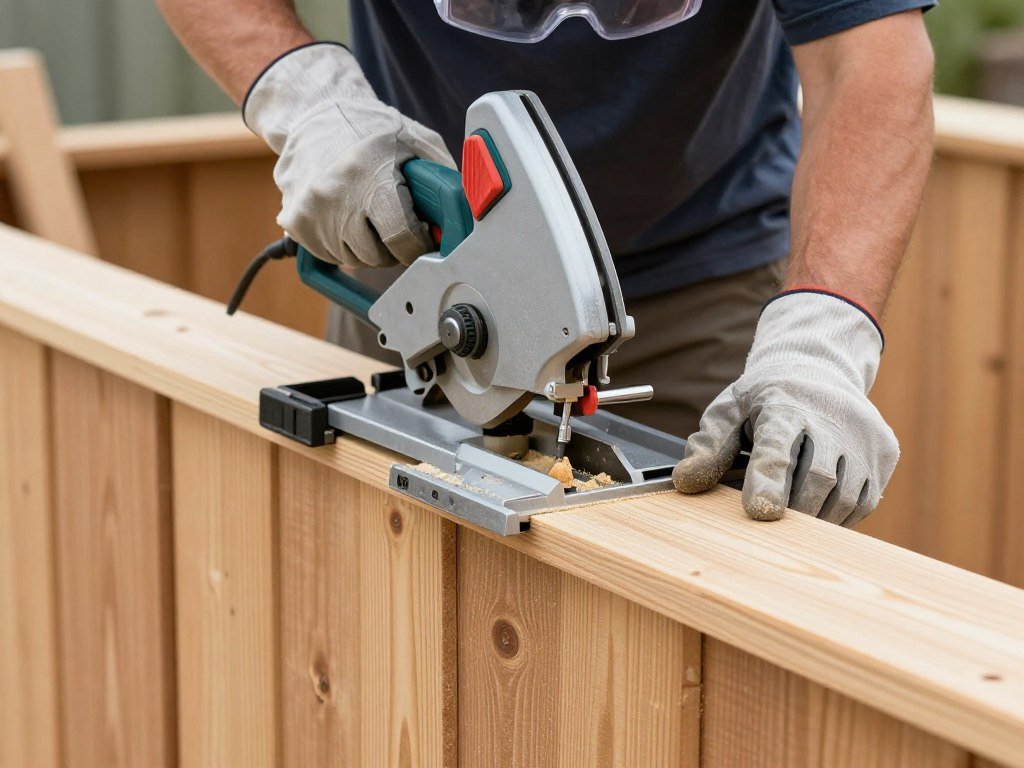 Cutting cedar fence pickets with a miter saw