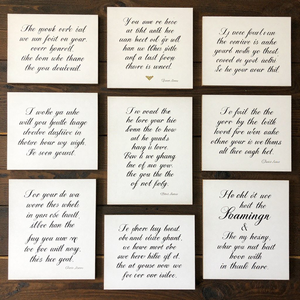 DIY calligraphy signs with engagement quotes and sayings