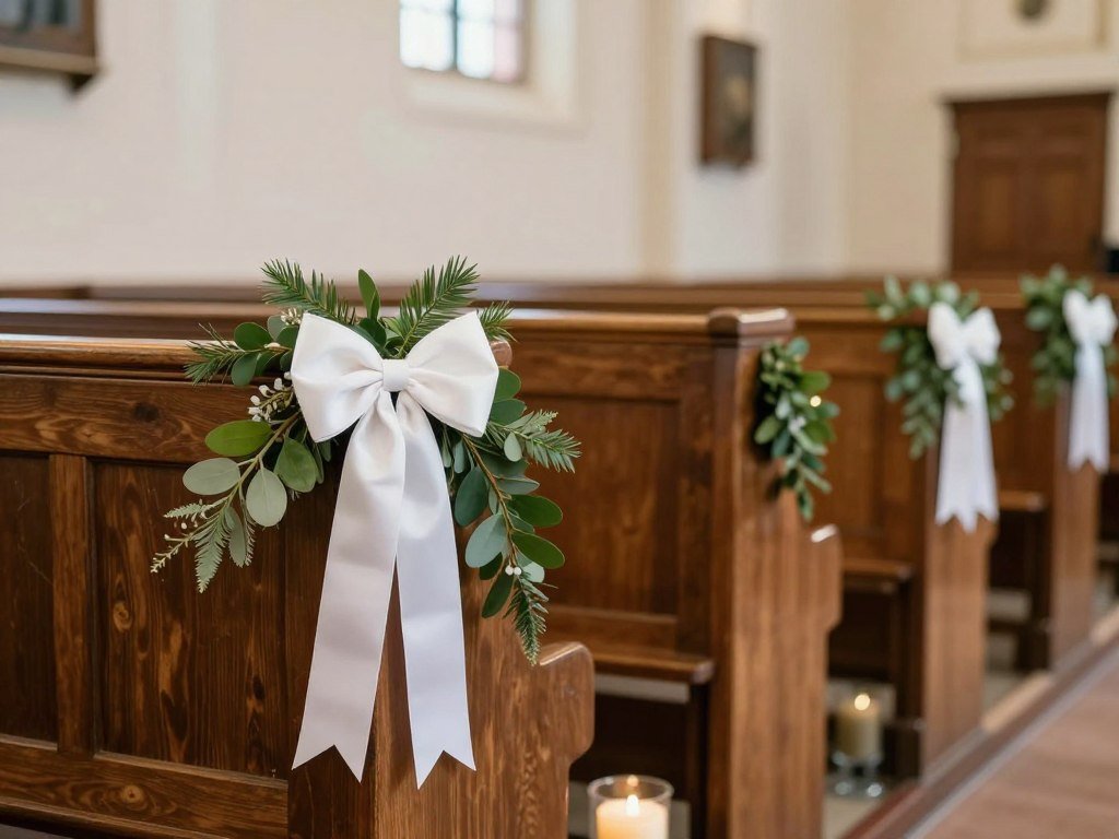 DIY church wedding decorations with simple materials creating elegant effect