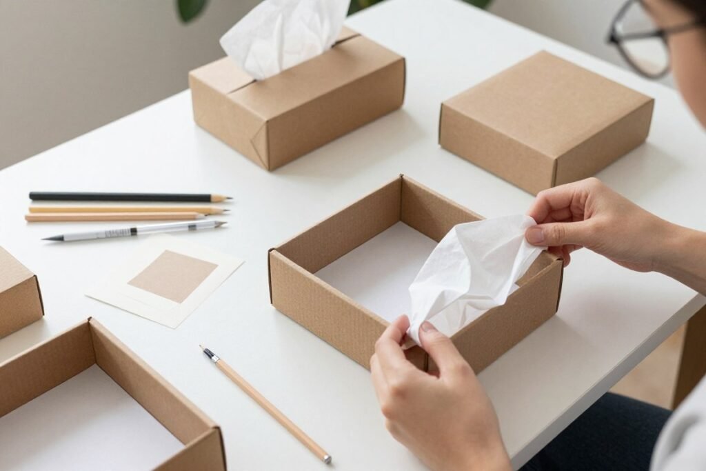 DIY groomsmen gift box assembly process