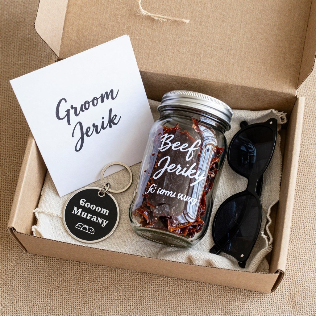 DIY groomsmen proposal box with handmade elements and affordable gift items