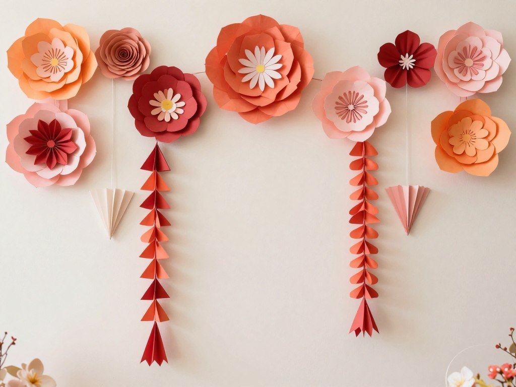 DIY paper decorations including paper flowers and garlands for wedding DIY paper decorations including paper flowers and garlands for wedding