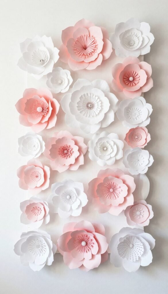 DIY paper flower wall hanging decoration