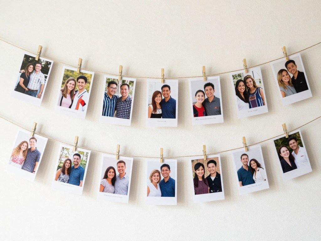 DIY photo display with relationship pictures