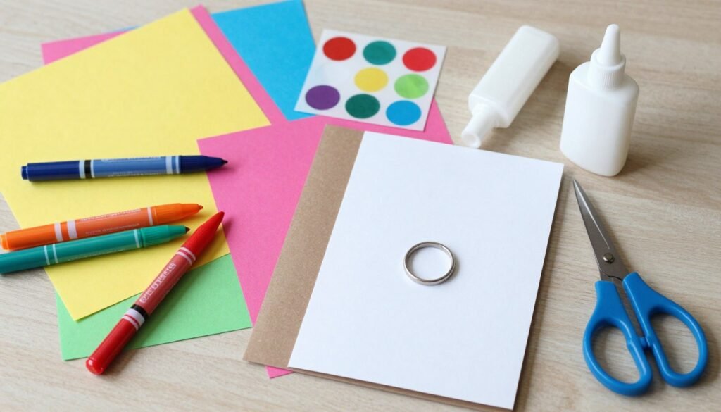 DIY ring bearer proposal supplies and handmade card