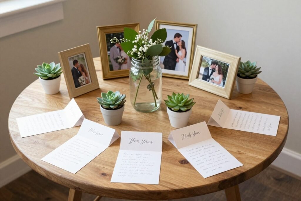 DIY round wedding table decor with handmade elements