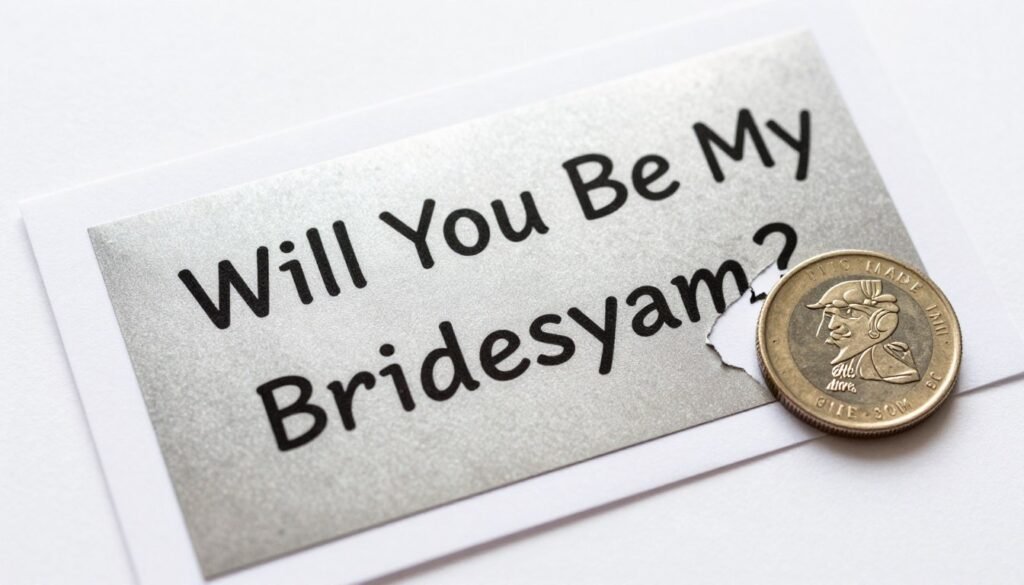 DIY scratch off bridesmaid proposal card with hidden message