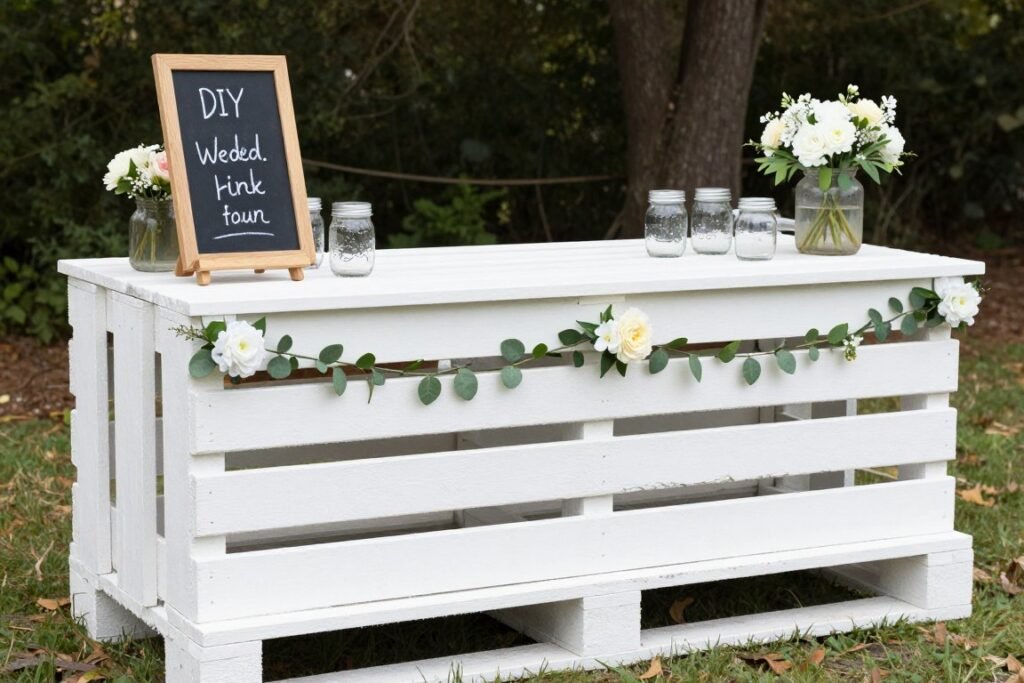 DIY wedding bar made from pallets and crates DIY wedding bar made from pallets and crates