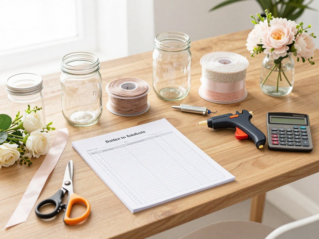 DIY wedding decoration supplies and budget planning materials