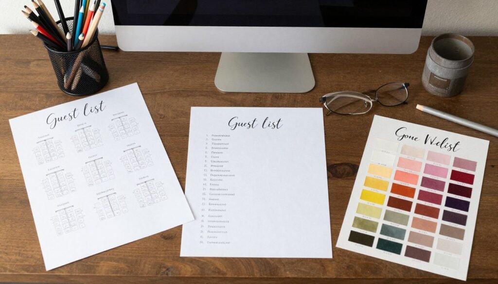 DIY wedding seating chart materials and planning