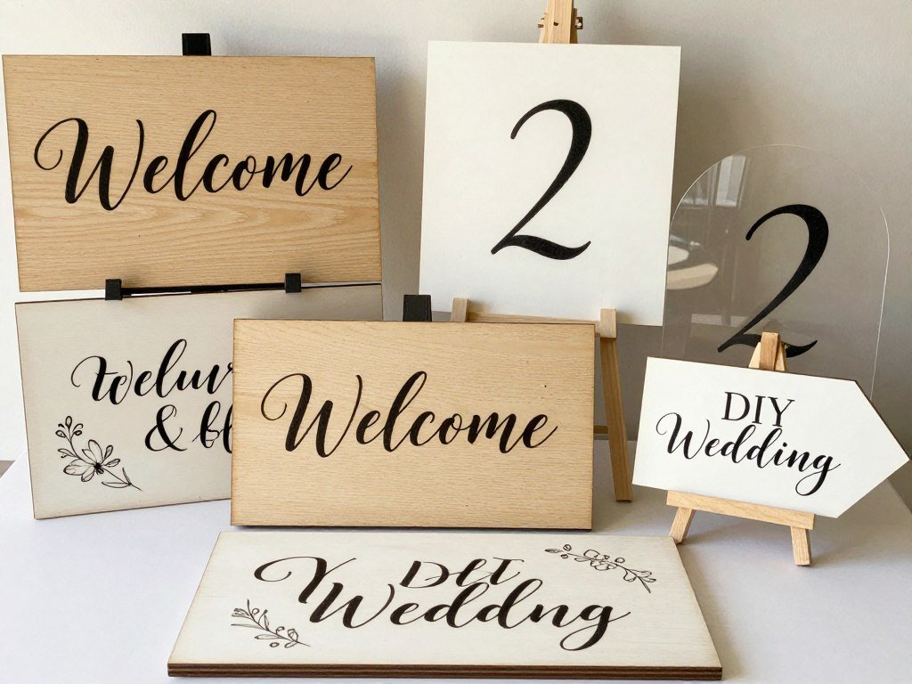 DIY wedding signage with calligraphy on wood or acrylic DIY wedding signage with calligraphy on wood or acrylic