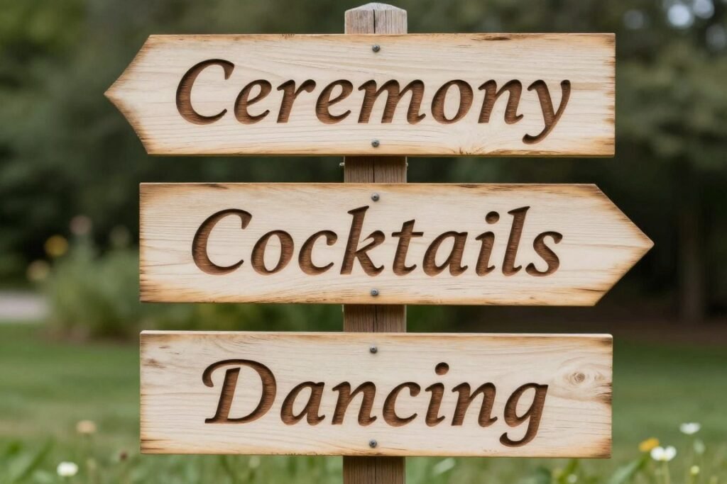 DIY wooden wedding signs